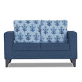 Adorn India Straight line Plus Leaf 2 Seater Sofa (Blue) (3 Year Warranty)