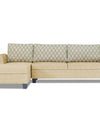 Adorn India Alexia Plus L Shape 5 Seater Sofa Set Blossom (Left Hand Side) (Beige)
