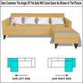 Adorn India Bladen L Shape 5 Seater Sofa Set Floral Print (Right Hand Side) (Beige)