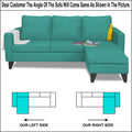 Adorn India Chandler Plain L Shape 4 Seater Sofa Set (Aqua Blue) (3 Year Warranty)
