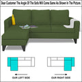 Adorn India Chandler L Shape 4 Seater Sofa Set Plain (Green)