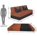 Adorn India Easy Boom 4 Seater Sofa Cum Bed 6 x 6 (Rust & Black) (1 Year Warranty)