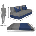 Adorn India Easy Boom 2 Seater Sofa Cum Bed 4 x 6 (Blue & Grey, Foam) (1 Year Warranty)