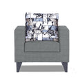 Adorn India Hallton Digitel Print 1 Seater Sofa (Grey) (3 Year Warranty)