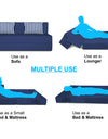 Adorn India Easy Alyn Plus Stripes 4 Seater Sofa Cum Bed (6x6) (Blue)