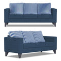 Straight Line Plus Stripes 3+1+1 5 Seater Sofa Set (Blue)