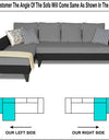 Adorn India Maddox L Shape 6 Seater Sofa Set Plain Two Tone (Left Hand Side) (Grey & Black)