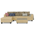Raiden Crafty L Shape 6 Seater Sofa Set with Center Table (Left Hand Side) (Beige)