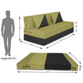 Adorn India Easy Desmond 4 Seater Sofa Cum Bed 6 x 6 (Green & Black) (1 Year Warranty)
