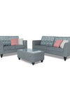 Adorn India Cortina Damask (3 Years Warranty) 3+2 5 Seater Sofa Set with Centre Table (Grey) Modern