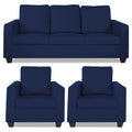 Russell 3-1-1 5 Seater Sofa Set (Blue, Wood)