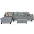 Raiden Damask L Shape 6 Seater Sofa Set with Center Table (Left Hand Side) (Grey)