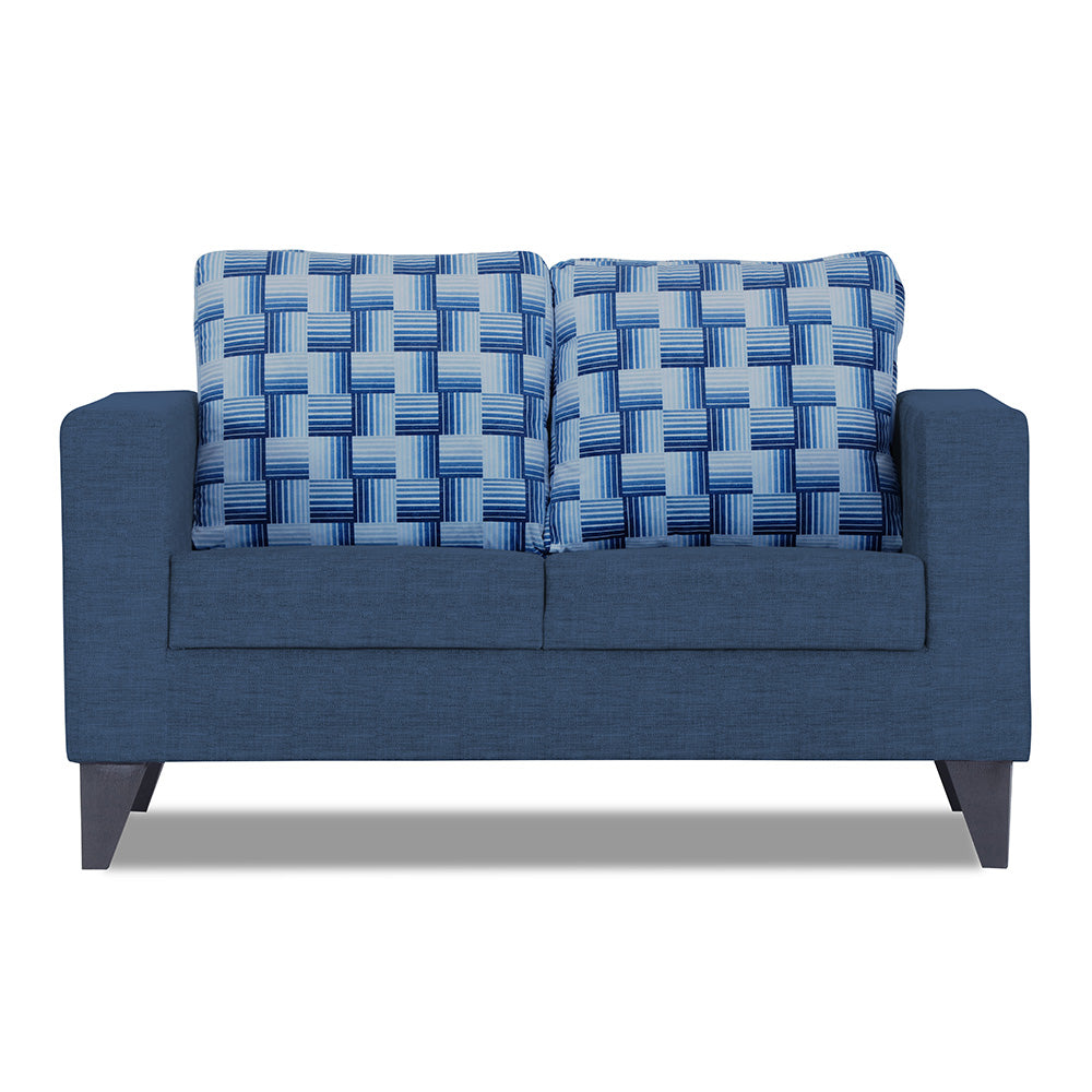 Adorn India Straight line Plus Bricks 2 Seater Sofa (Blue)