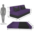 Adorn India Easy Desmond 4 Seater Sofa Cum Bed 6 x 6 (Purple & Black) (1 Year Warranty)