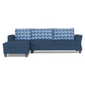 Adorn India Valencia Plus Bricks L Shape 6 Seater Sofa Set (Left Hand Side) (Blue)