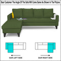 Adorn India Chandler Plain L Shape 5 Seater Sofa Sofa Set Lhs (Green) (3 Year Warranty)