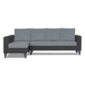 Adorn India Beetle Plus Leaf L Shape 6 Seater Sofa Set (Left Hand Side)(Black & Grey) (3 Year Warranty)