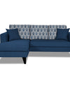 Adorn India Parker Leaf L Shape 4 Seater Sofa Set (Left Hand Side) (Blue) Martin Plus