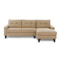 Adorn India Midas L Shape 6 Seater Sofa Set Right Hand Side (Beige) (3 Year Warranty)