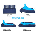 Adorn India Easy 2 Seater Sofa Cum Bed (Rhombus Pattern) Chennile Fabric - Washable Cover - Including 2 Cushion - Size 4' x 6' Ft (Blue Color) Perfect for Home & Office for Guests