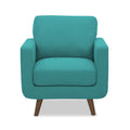 Adorn India Damian 1 Seater Sofa (Aqua Blue) (3 Year Warranty)