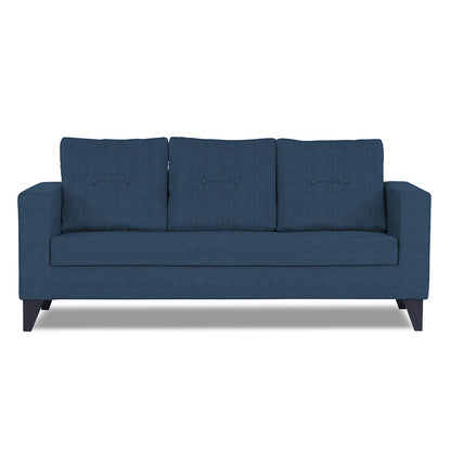 Adorn India Hallton Tufted 3 Seater Sofa (Blue)