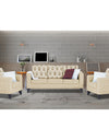 Adorn India Straight line Plus Leaf 3+1+1 5 Seater Sofa Set (Beige)