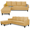 Adorn India Chandler Plain L Shape 5 Seater Sofa Set LHS (Beige) (3 Year Warranty)