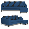 Adorn India Denver L Shape 5 Seater Sofa Set RHS (Blue) (3 Year Warranty)