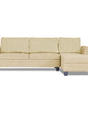 Adorn India Alexia Plus L Shape 5 Seater Sofa Set Stripes (Right Hand Side) (Beige)