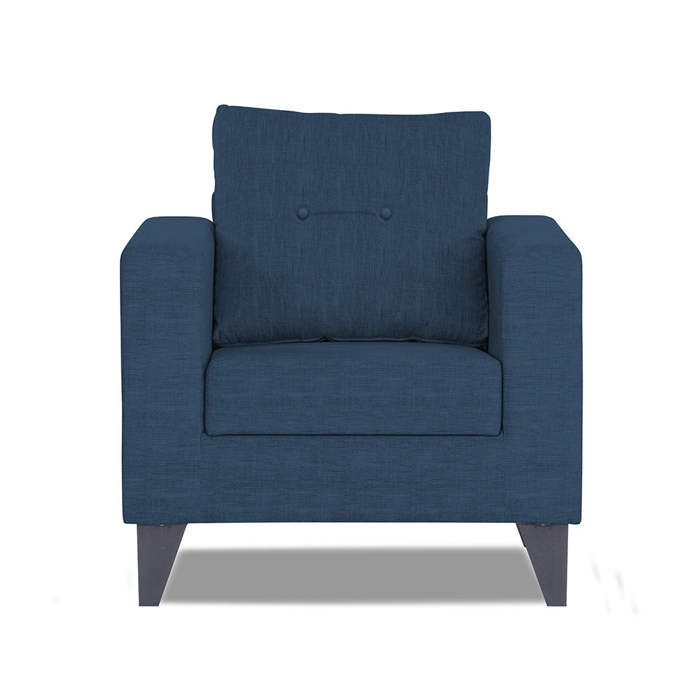 Adorn India Hallton Tufted 1 Seater Sofa (Blue)