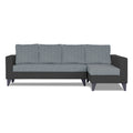 Adorn India Beetle Plus Leaf L Shape 6 Seater Sofa Set (Right Hand Side)(Black & Grey) (3 Year Warranty)
