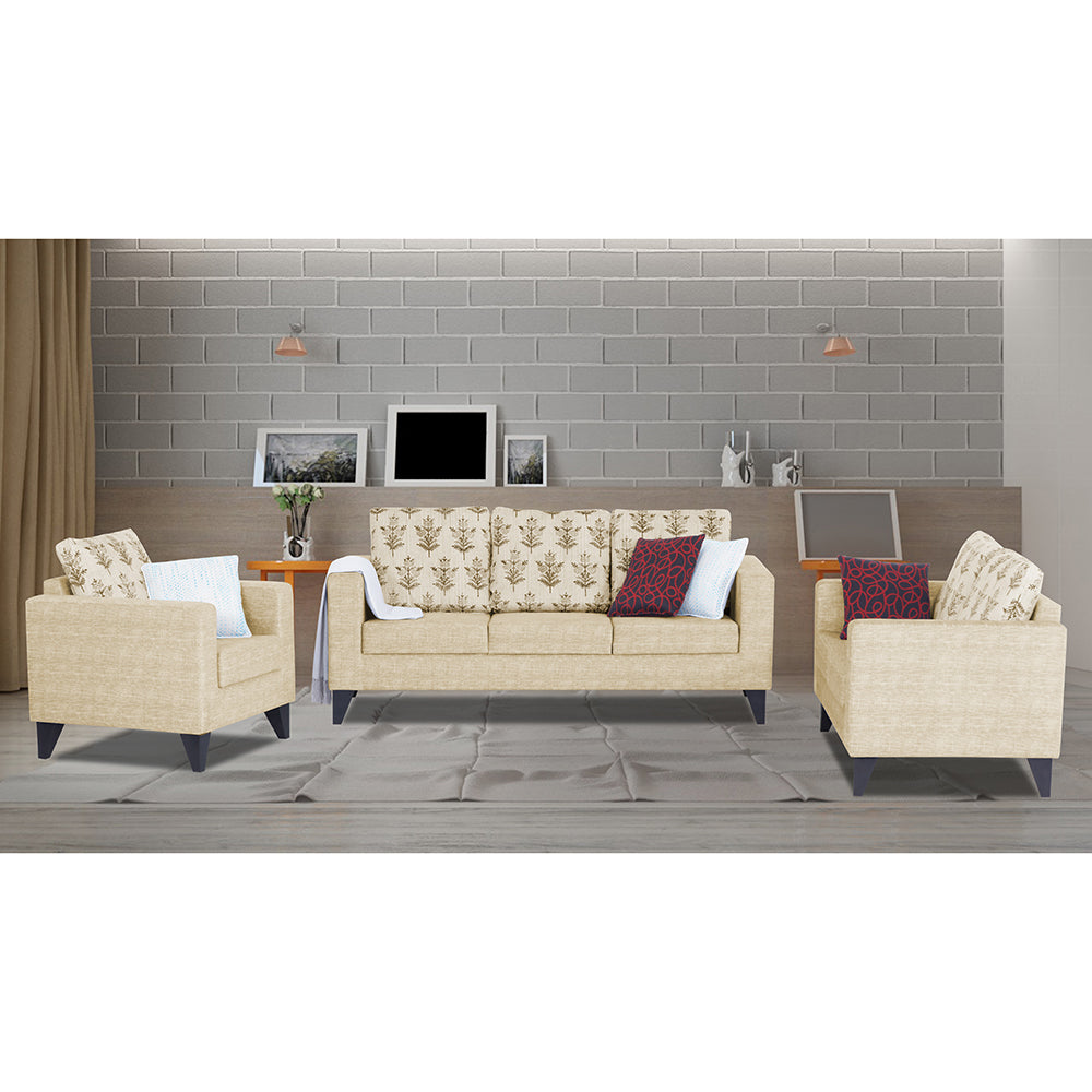 Straight line Plus Leaf 3+2+1 6 Seater Sofa Set (Beige)