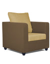 Adorn India Zink 1 Seater Sofa (Brown & Beige)
