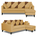 Adorn India Denver L Shape 5 Seater Sofa Set RHS (Beige) (3 Year Warranty)