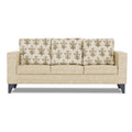 Adorn India Straight line Plus Leaf 3 Seater Sofa (Beige) (3 Year Warranty)