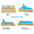 Adorn India Easy Alyn Plus Stripes 3 Seater Foam Sofa Cum Bed (5X6) (Beige) (1 Year Warranty)