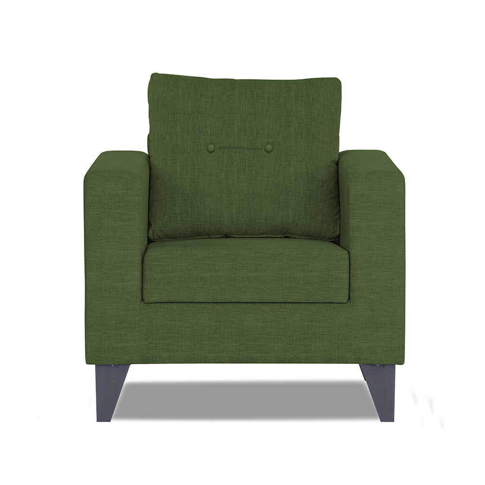 Adorn India Hallton Tufted 1 Seater Sofa Set (Green)