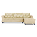 Adorn India Valencia Plus Bricks L Shape 6 Seater Sofa Set (Right Hand Side) (Beige)