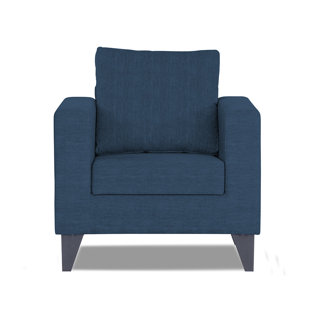 Adorn India Hallton Plain 1 Seater Sofa (Blue)