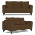 Adorn India Straight Line Plus Decent 3+1+1 5 Seater Sofa Set (Brown) (3 Year Warranty)