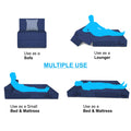 Adorn India Easy Alyn Plus Stripes 1 Seater Sofa Cum Bed (2.5x6) (Blue)(1 Year Warranty)