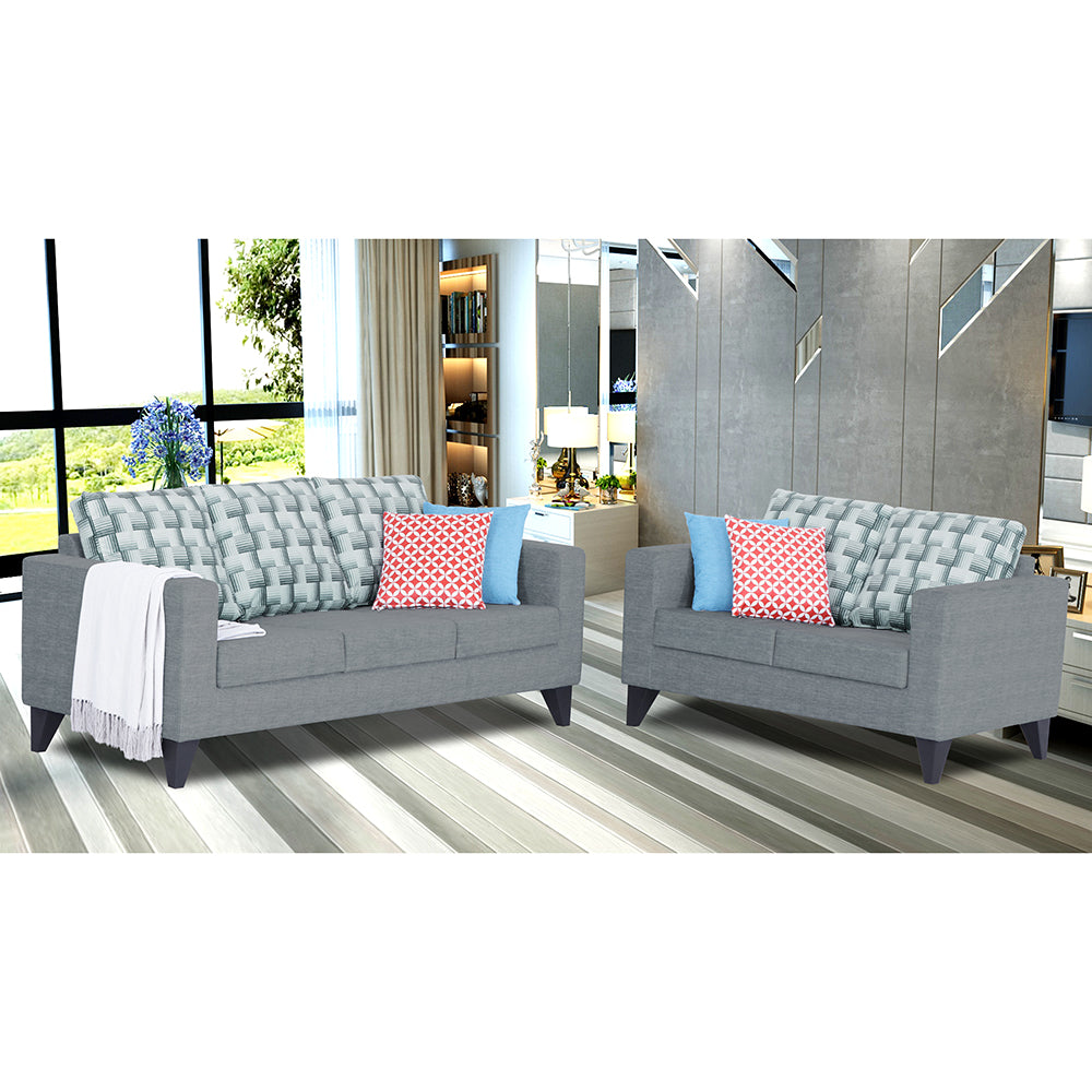 Straight line Plus Bricks 3+2 5 Seater Sofa Set (Grey)