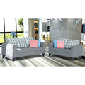 Straight line Plus Bricks 3+2 5 Seater Sofa Set (Grey)