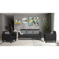 Bladen Leatherette 3+1+1 5 Seater Sofa Set (Black)