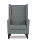 Adorn India Christopher 1 Seater Wing Chair Decent with Puffy (Grey)