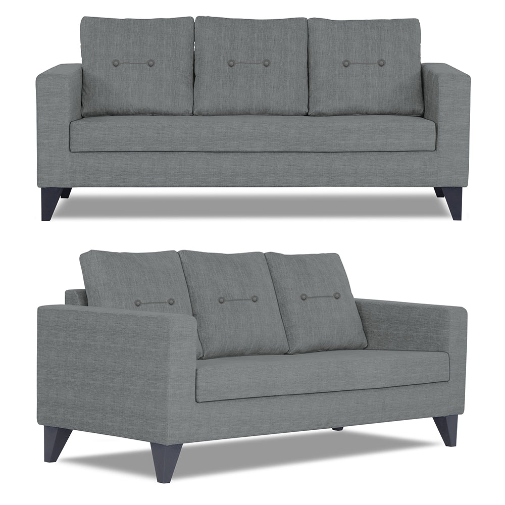 Adorn India Hallton Tufted 3-1-1 Five Seater Sofa Set (Grey)
