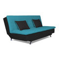 Adorn India Aspen 3 Seater Sofa cumbed(Aqua Blue & Black) (3 Year Warranty)