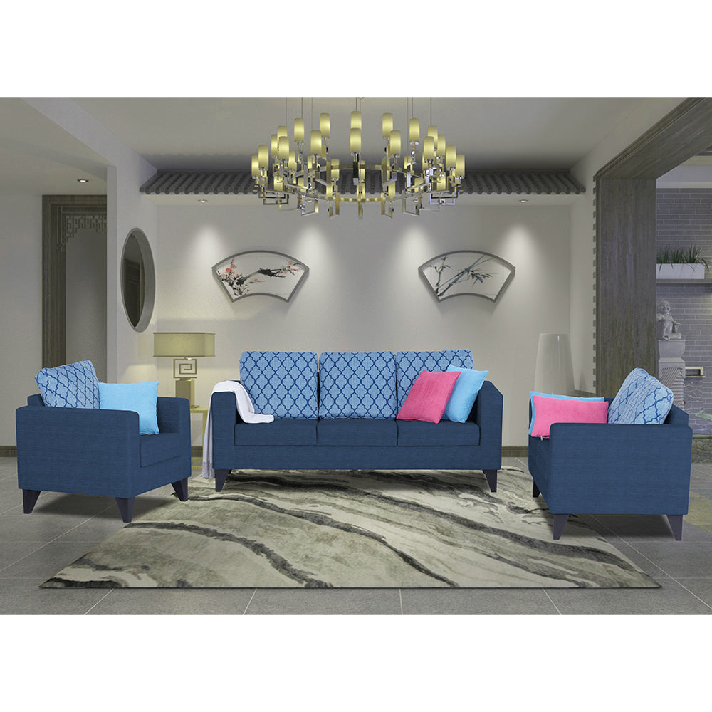 Straight line Plus Blossom 3+2+1 6 Seater Sofa Set (Blue)