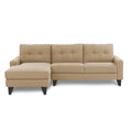 Adorn India Midas L Shape 6 Seater Sofa Set Left Hand Side (Beige) (3 Year Warranty)